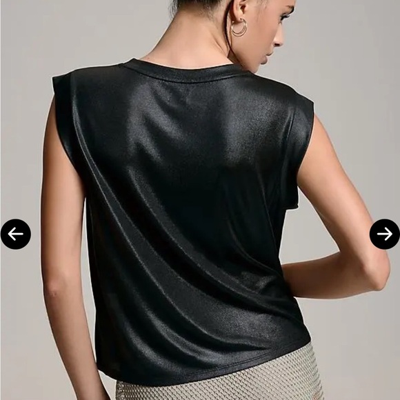 Anthropologie Porridge Elegant Black Short Sleeve Women's Tee - Picture 3 of 6